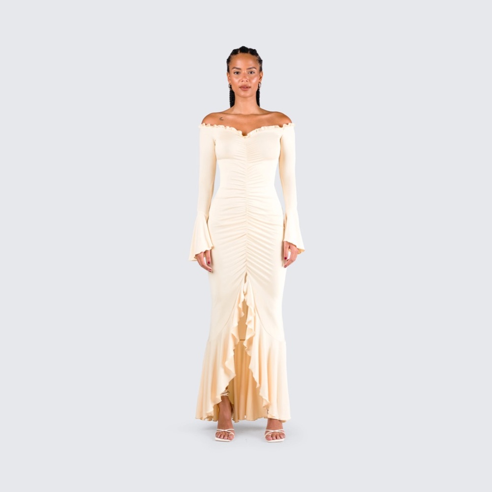 Finesse Rafaella Yellow Off Shoulder Dress